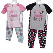 Wholesale - 2pc "LOVE.DEAM.SMILE" GIRLS SLEEP SET (2 ASST PRINT -SIZE: 4/5,6/7,8/10,12/14), UPC: 636458336509